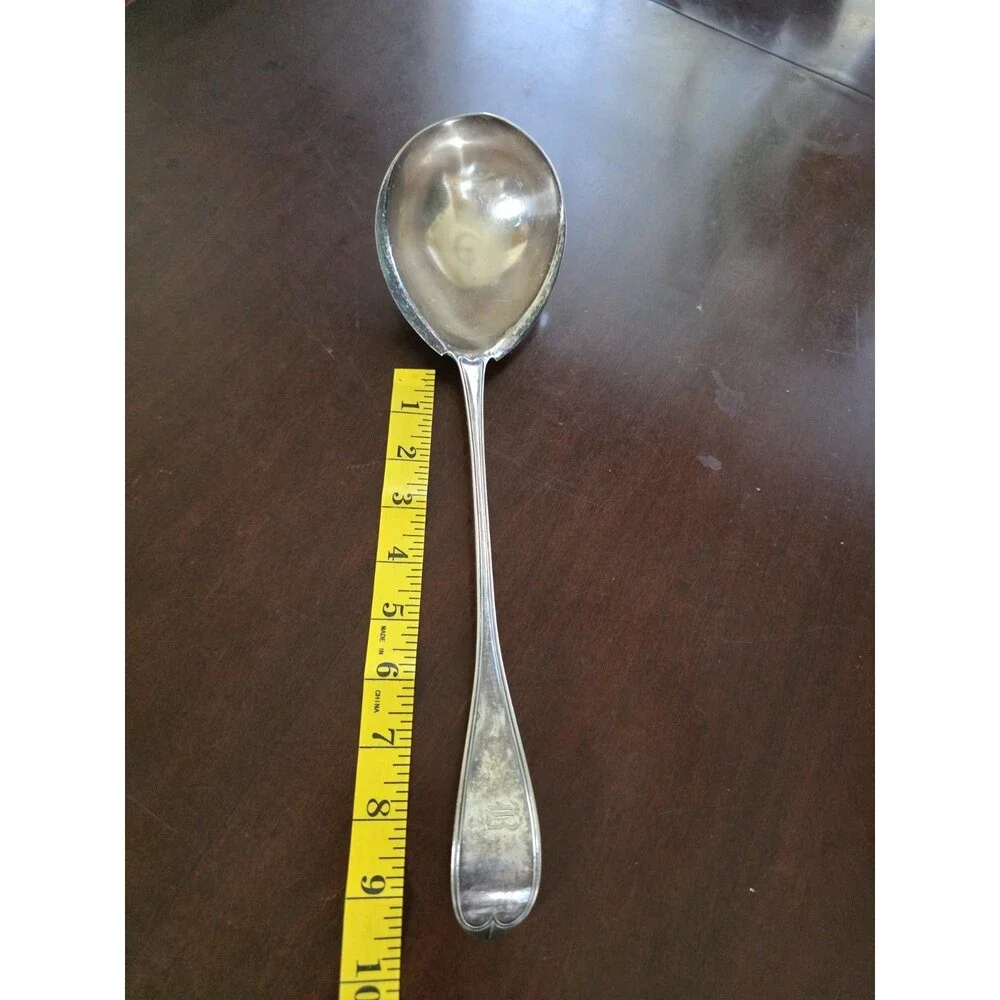 ​1847 Rogers Bros AI Silverplate Gravy Ladle Monogram B Charter Oak Grandmacore